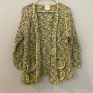 Vintage Famelia Knit Cardigan Green Size 40